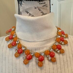 Elegant Orange and Pink Beaded Necklace